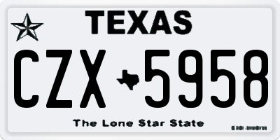 TX license plate CZX5958