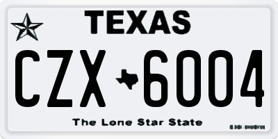 TX license plate CZX6004