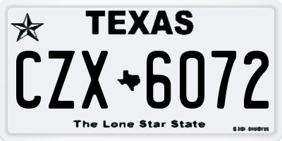 TX license plate CZX6072