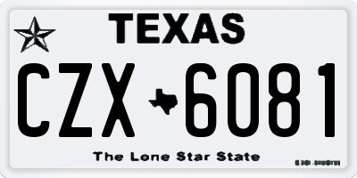 TX license plate CZX6081
