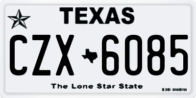 TX license plate CZX6085