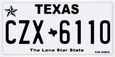 TX license plate CZX6110