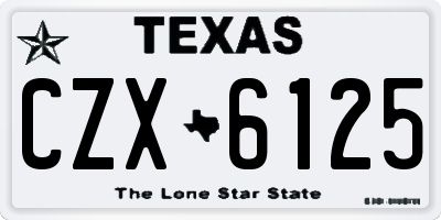 TX license plate CZX6125