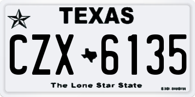 TX license plate CZX6135