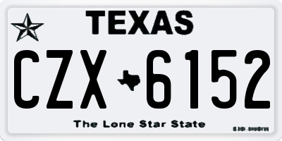 TX license plate CZX6152