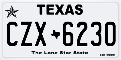 TX license plate CZX6230