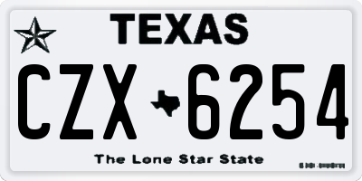 TX license plate CZX6254