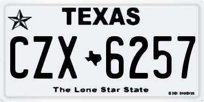 TX license plate CZX6257
