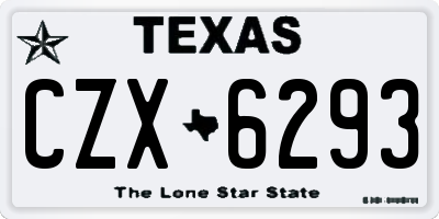 TX license plate CZX6293