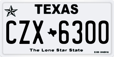 TX license plate CZX6300