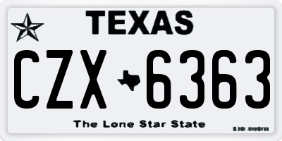 TX license plate CZX6363