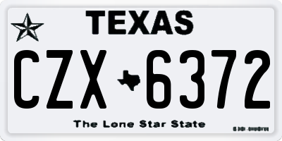TX license plate CZX6372