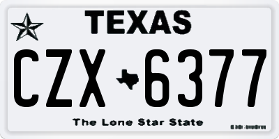 TX license plate CZX6377