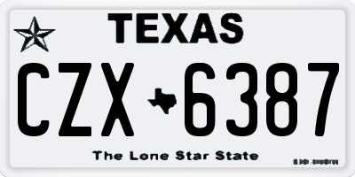 TX license plate CZX6387