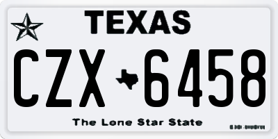 TX license plate CZX6458