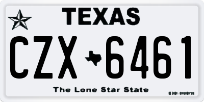 TX license plate CZX6461