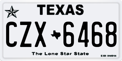 TX license plate CZX6468