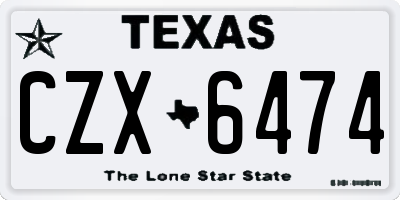 TX license plate CZX6474