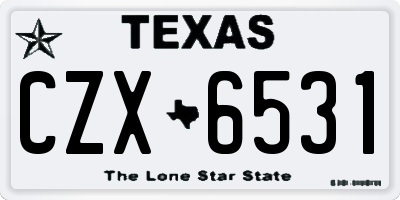 TX license plate CZX6531