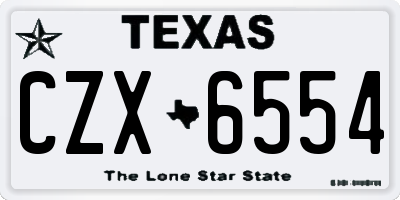 TX license plate CZX6554
