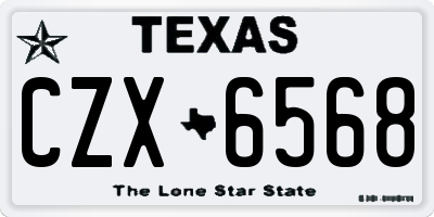 TX license plate CZX6568
