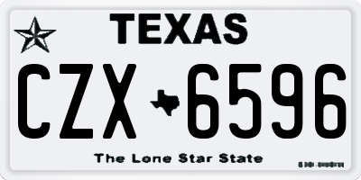 TX license plate CZX6596