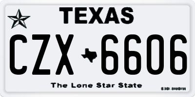 TX license plate CZX6606