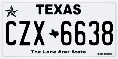 TX license plate CZX6638