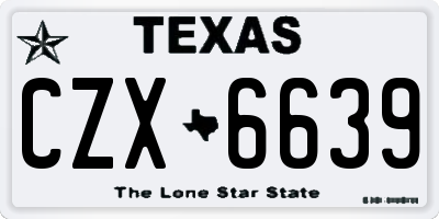 TX license plate CZX6639