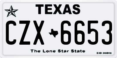 TX license plate CZX6653