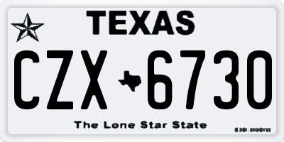 TX license plate CZX6730