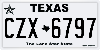 TX license plate CZX6797
