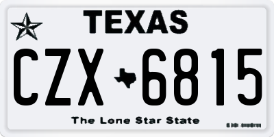 TX license plate CZX6815
