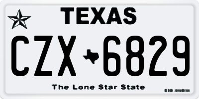 TX license plate CZX6829