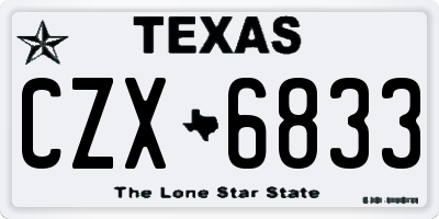 TX license plate CZX6833