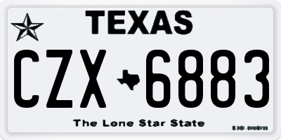 TX license plate CZX6883