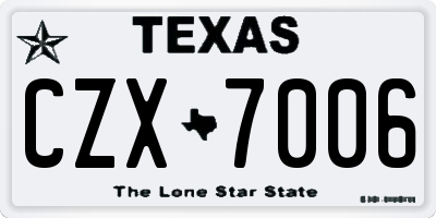 TX license plate CZX7006