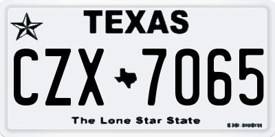TX license plate CZX7065