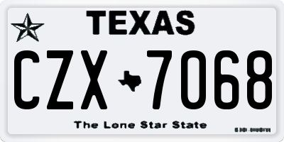 TX license plate CZX7068