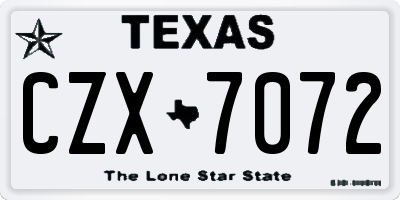 TX license plate CZX7072