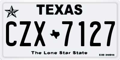TX license plate CZX7127