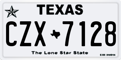 TX license plate CZX7128