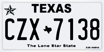 TX license plate CZX7138