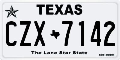TX license plate CZX7142