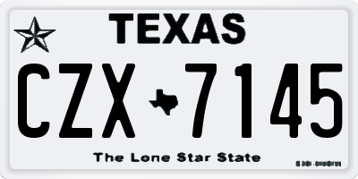 TX license plate CZX7145
