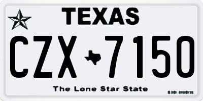TX license plate CZX7150