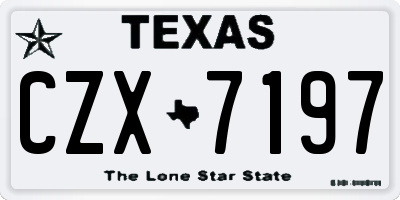 TX license plate CZX7197