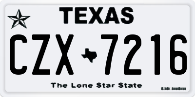 TX license plate CZX7216