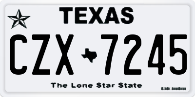 TX license plate CZX7245