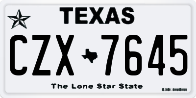 TX license plate CZX7645